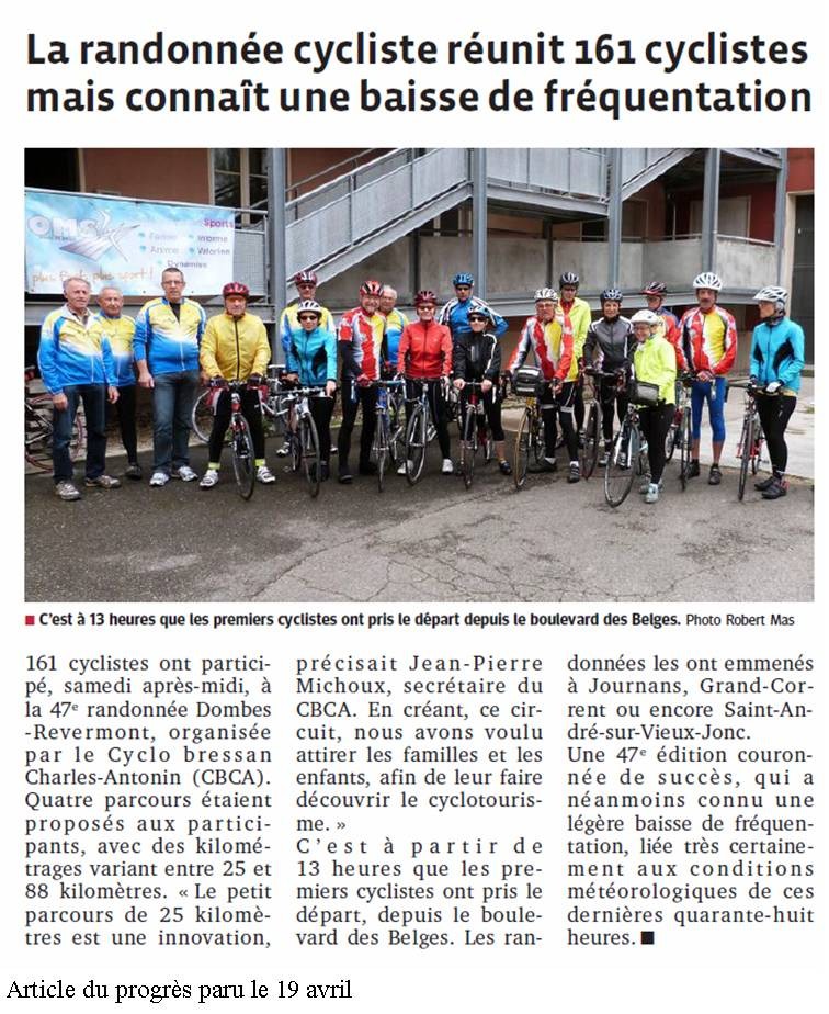 Randonnée cyclistes presse 2014